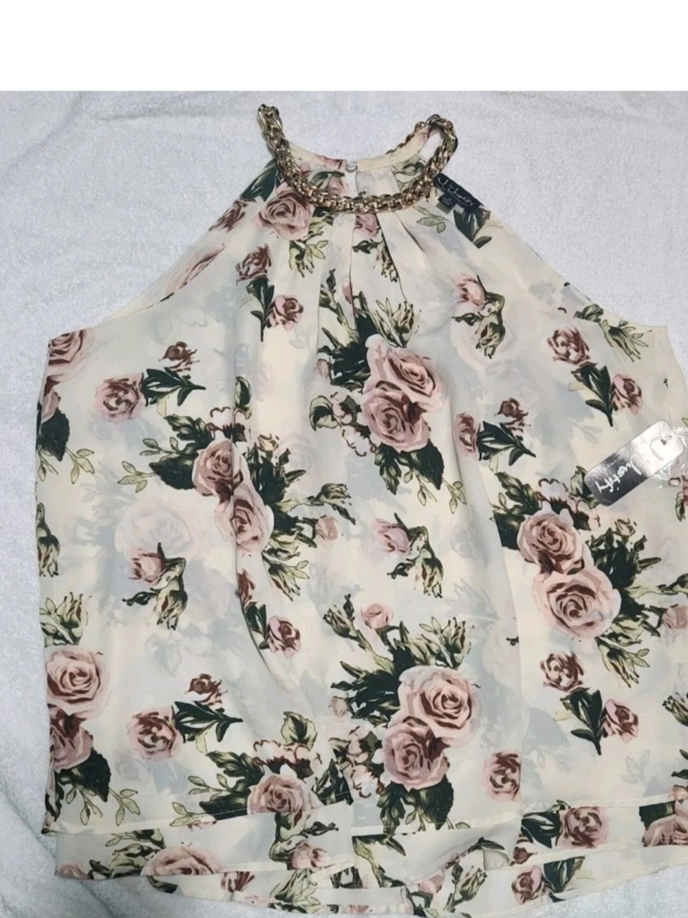 Justify Floral Halter Top in Blush and Green